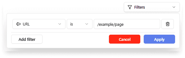 Filter management interface with multiple filters