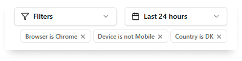 Filter button location and active filter badges